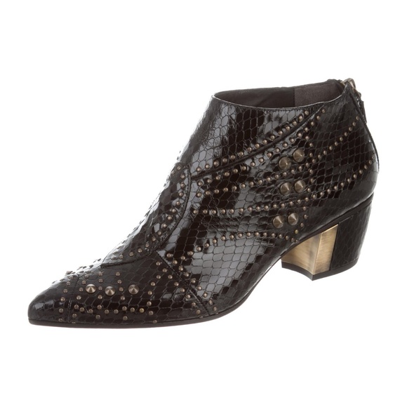 BRAND NEW RODARTE embossed leather ankle boots - Picture 1 of 5